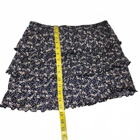 Kirious Women's Tiered Floral Skirt Size L Navy - Picture 7 of 7